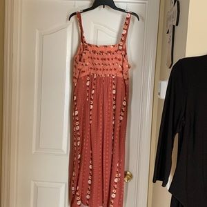 Dress ankle length bohemian look. Never wore it